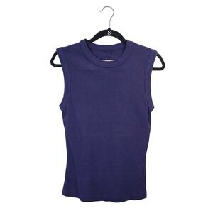 We The Free Muscle Tank Women Medium Purple Cotton Crewneck Sleeveless Top